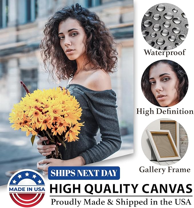 TreeDeal Custom Canvas Prints with Your Photos, Framed 12” x 12” Personalized Pictures Print, Customized Photo to Canvas Wall Art Ideal for Home Decor Gift Wrapping Pets Family Baby Wedding