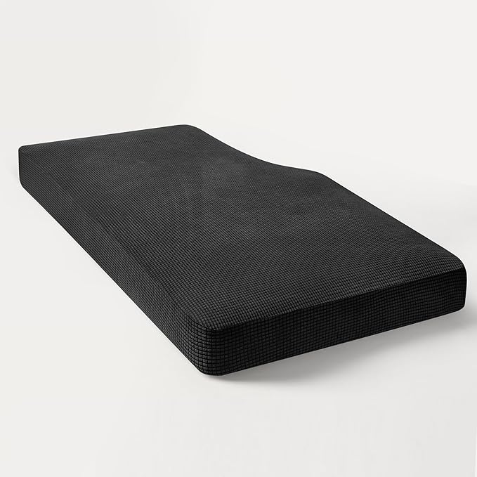 Hokway Stretch Chaise Cover Individual Couch Cushion Slipcovers Reversible Cushion Protector Slipcovers Sofa Cushion Protector Covers (Chaise Cover, Black)