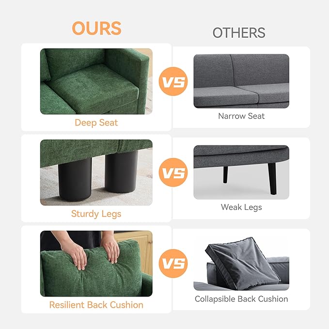 107”Modular Sectional Sofa Convertible U Shaped Sofa Couch Set with Storage for Living Room, Modern 6 Seater Modular Sectional Couch with Movable Ottoman, Chenille Dark Green