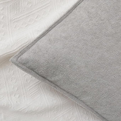 Kevin Textile Waterproof Decorative Pillow Covers Light Grey 16x16 Inch Pack of 2 Soft Boucle Textured Throw Pillowcases Elegant Accent Pillows for Couch Sofa Chair Bed Home Decor Indoor Outdoor