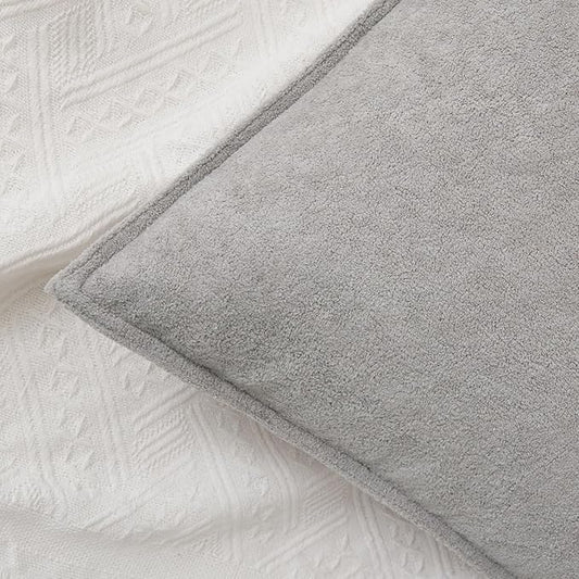 Kevin Textile Waterproof Decorative Pillow Covers Light Grey 20x20 Inch Pack of 2 Soft Boucle Textured Throw Pillowcases Elegant Accent Pillows for Couch Sofa Chair Bed Home Decor Indoor Outdoor