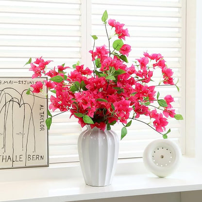 10PCS Bougainvillea Artificial Flowers 30" Silk Fake Bougainvillea Branches Faux Flowers Vines for Home，Garden，Wedding，Party，Indoor and Outdoor，Floral Arrangement and DIY Decor（Rose Red）