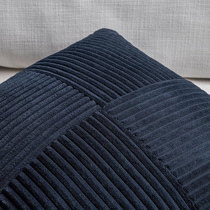 Fancy Homi 2 Packs Navy Blue Lumbar Decorative Throw Pillow Covers 16x28 Inch for Living Room Couch, Rustic Farmhouse Boho Home Decor, Soft Striped Corduroy Rectangle Accent Cushion Case 40x70 cm