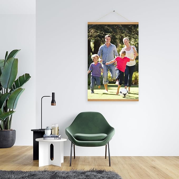 SZDHHH Custom Photo Prints with Magnetic Hanger Frame Canvas Poster Prints With Your Photos Personalized Hanging Poster Pictures Wall Art Decor Framed for Home Decor Gifts Keepsakes (36" Lx24 W)