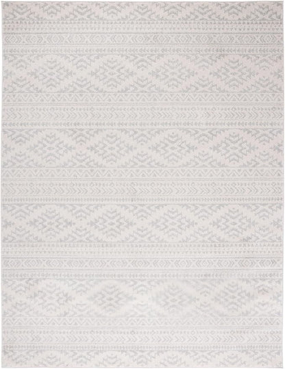 SAFAVIEH Area Rug 9x12 - Tulum Collection - Large - Ivory & Light Grey, Moroccan Boho Tribal Design, Non-Shedding & Easy to Clean, Ideal for Living Room, Bedroom, Dining Space (TUL272G)