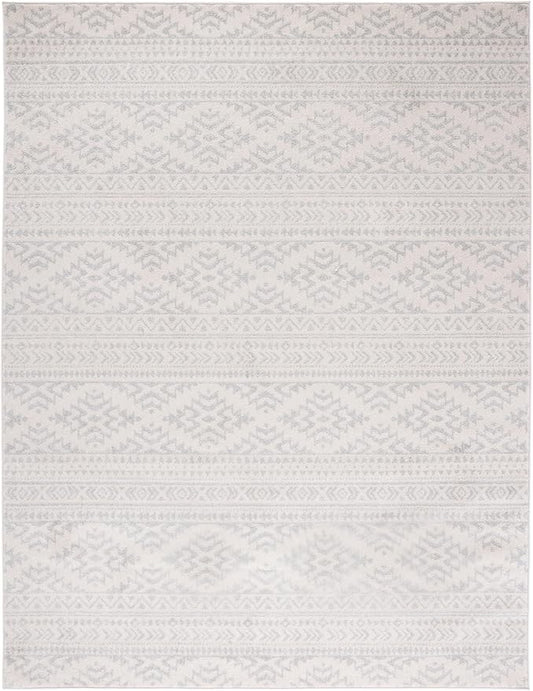 SAFAVIEH Area Rug 10x13 - Tulum Collection - Large - Ivory & Light Grey, Moroccan Boho Tribal Design, Non-Shedding & Easy to Clean, Ideal for Living Room, Bedroom, Dining Space (TUL272G)