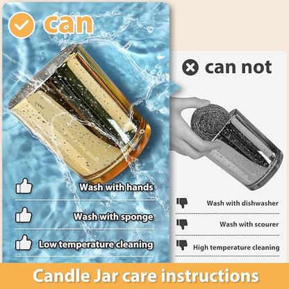 10 OZ Thick Candle Jars for Making Candles 15 Pcs, Empty Jars with Wood Lids for Candle Making, Sample Container, Gold