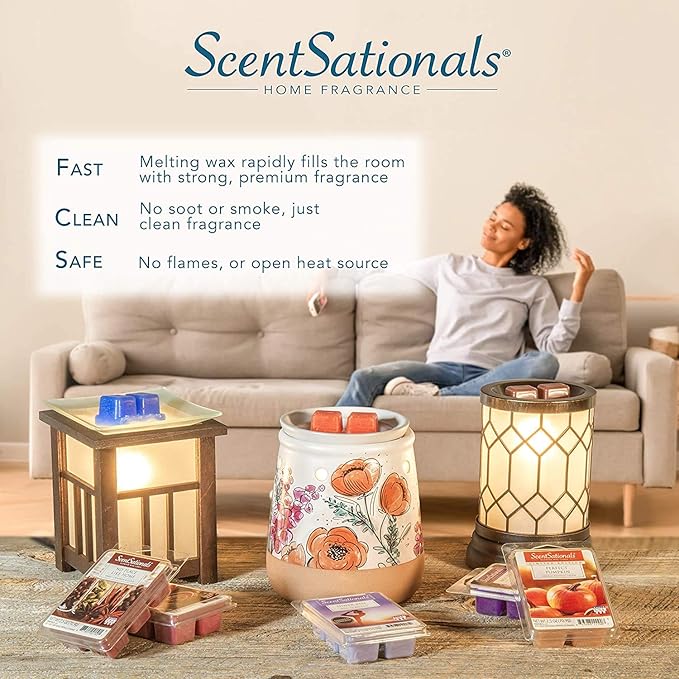 Scentsationals Wax Melt Warmer, Edison Collection Anchorage - Candle Wax Melter for Fragrance Cubes and Tarts