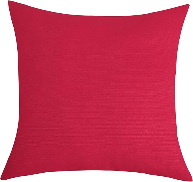 TangDepot Cotton Solid Throw Pillow Covers, 26" x 26" , Watermelon Red, 1 Count (Pack of 1)