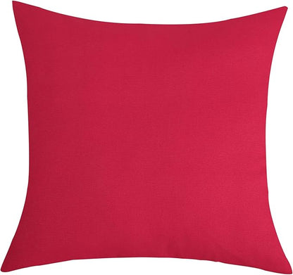 TangDepot Cotton Solid Throw Pillow Covers, 26" x 26" , Watermelon Red, 1 Count (Pack of 1)