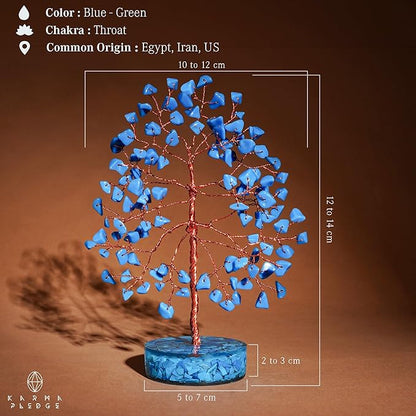 Crystal Tree for Home and Office Decor, Turquoise Chakra Healing Stones Handmade Feng Shui Bonsai Tree of Life for Positive Energy, Money, Good Luck, Christmas Decor, Birthday Gifts for Women, Mom