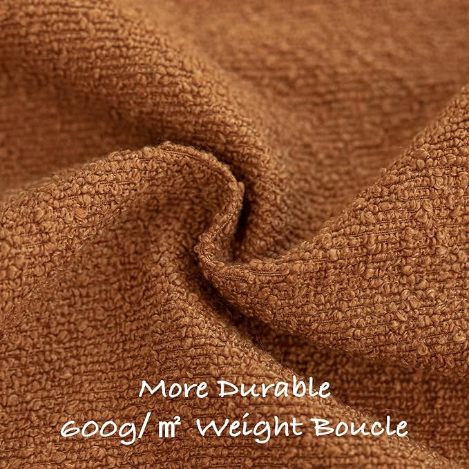GEEORY Decorative Throw Pillow Covers 16x16 Inch Pack of 2,Textured Boucle Neutral Cushion Cases for Bed Couch Sofa, Accent Mordern Farmhouse & Minimalist Home Decor (Orange) GE04-16