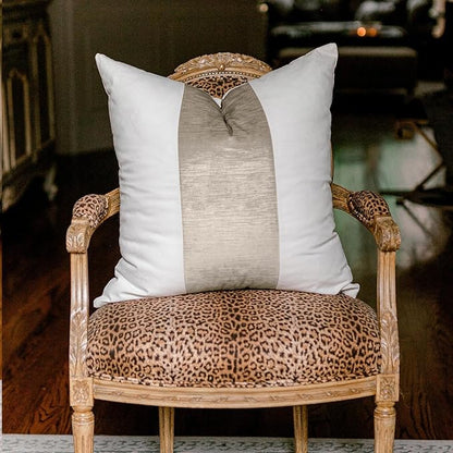 EVERGRACE x Kinsey Walsh Signature Velvet Panel Cotton Pillow Covers Set of 2, Decorative Pillow Covers 20"x20" for Couch, Square Cushion Cases for Sofa Bedroom Living Room, Sand Dune