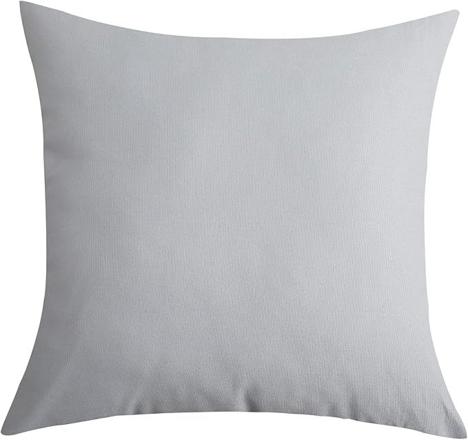 TangDepot Cotton Solid Throw Pillow Cover, 12 INCH x 12 INCH, Gray Stone