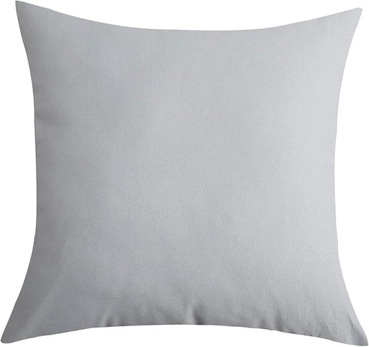 TangDepot Cotton Solid Throw Pillow Cover, 12 INCH x 12 INCH, Gray Stone