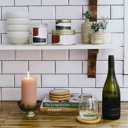 Main + Mesa Stoneware Vases with Gold Pattern, Set of 8