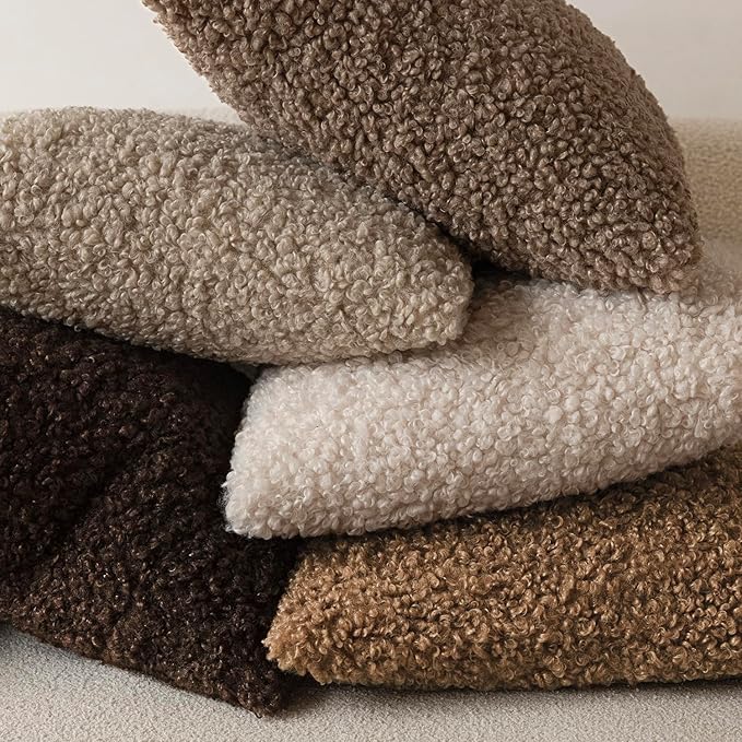 Foindtower 2 Pieces 26x26 Inch Dark Bronze, Faux Fur Throw Pillow Cover Accent Sherpa Furry Pillow Covers Fuzzy Soft Pillowcases Cozy Sheepskin Decorative Fleece Cushion Case for Bed Couch Living Room