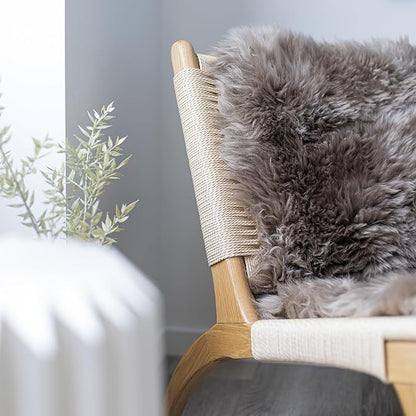 Real Sheepskin Rug 2x6 ft | Sheepskin Rugs for Living Room and Sofa | Bedside Rugs for Bedrooms | Large Fluffy Rug is Breathable & Heat-regulating in Color Light Brown