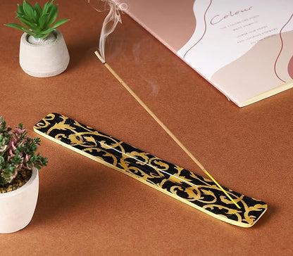 Bless-International Traditional-Handmade-Burner Wooden-Incense-Stick-Holder Ash-Catcher-Stand for-Aromatherapy-Meditation-Yoga (Beautiful Mind) 10 Inches, Pack of 1