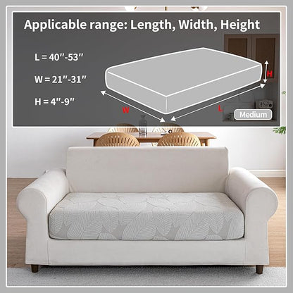 Couch Covers for Sectional Sofa, Washable Stretch Soft Sofa Cushion Covers L Shape Sofa Slipcovers Anti Slip Furniture Decor Protector for Pets (1PC Loveseat Cushion Cover,Light Gray)