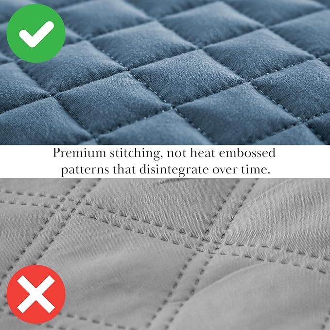 Southshore Fine Living, Inc. Quilt, King Size Set with 2 Pillow Shams, Lightweight Bedspread, King Size, Stain & Pet Hair Resistant for Standard or California Kings, Coronet Blue Quilt