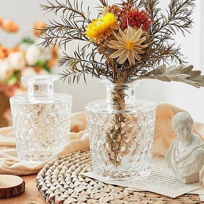 Glass Bud Vase Set of 88 Bud Vases in Bulk with 4 Brushes, Glass Vases for Centerpieces Cute, Vintage Wedding Decor Clear Bulk Mini Vase for Rustic Wedding Decorations, Home Table Flower Decor