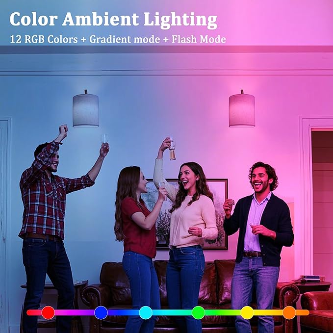 Battery Operated Wall Sconces Set of 2 Rechargeable Wall Lights with Remote Dimmable Magnetic LED Bulbs12 RGB Colors and Timer Wireless Sconces for Bedroom Living Room