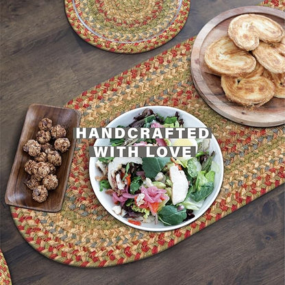 Homespice Azalea Oval Table Runner - 11"x36", Multicolor - Handcrafted with Jute - Rich Colors, Easy to Clean, Durable and Protects Furniture
