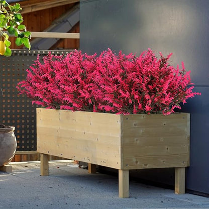 Artificial Plants Outdoor Artificial Lavender Flowers 20 Bundles Outdoor UV Resistant Fake Flowers No Fade Faux Plastic Plants Garden Porch Window Box Decorating,Spring Decorations for Home(Pink)