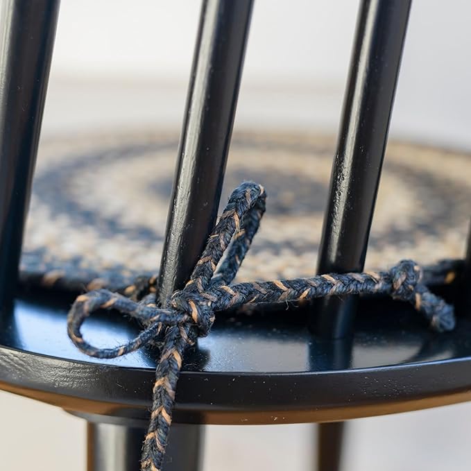 Homespice Kilimanjaro Jute Braided Kitchen Chair Pads 15x15 Set of 2 - Durable, Naturally Comforting & Reversible