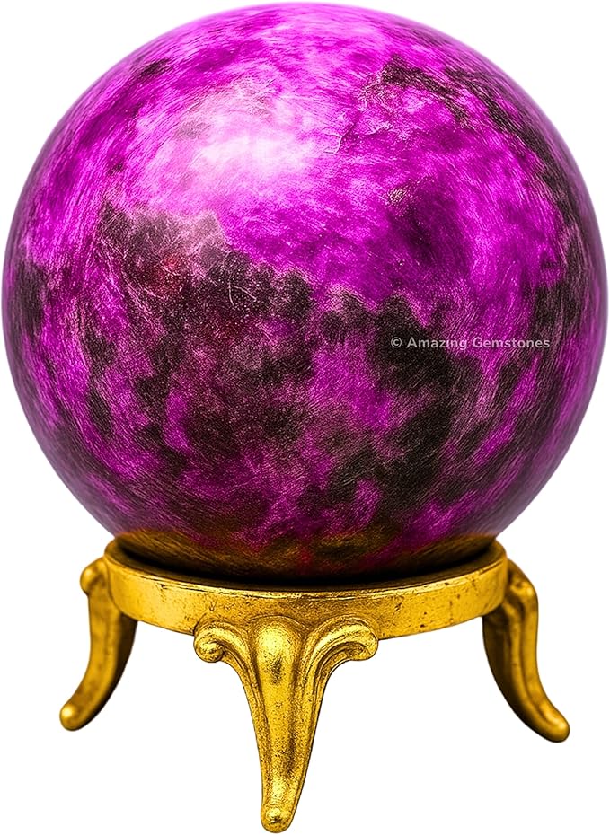 Amazing Gemstone Cobalt Calcite Crystal Ball with Stand - 1.5 Inches Crystal Sphere Meditation Balls for Witchcraft and Decorative Balls