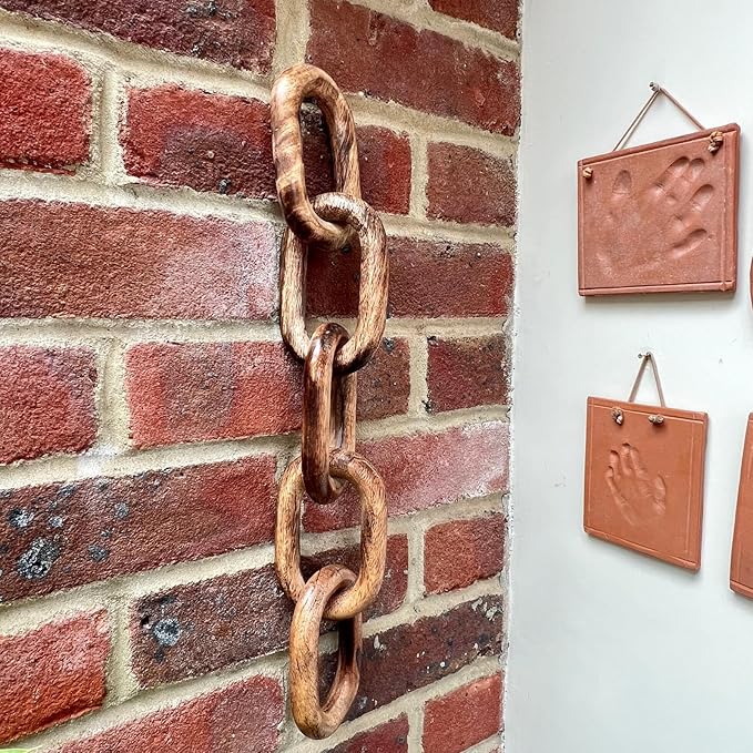 Thorness Rustic Wooden 5-Link Chain Ornament for Home Decor, Ideal for Living Room, Shelf, and Coffee Table Decoration