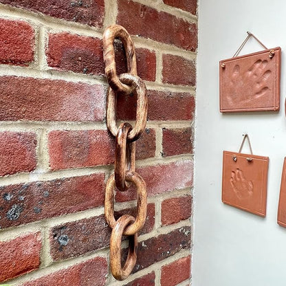 Thorness Rustic Wooden 5-Link Chain Ornament for Home Decor, Ideal for Living Room, Shelf, and Coffee Table Decoration