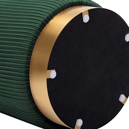 DUHOME Modern Round Velvet Ottoman Footrest Vanity Stool Dark Green