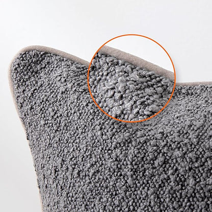 Amazon Basics Boucle Throw Pillow Covers for Couch, Living Room, Home Decor with Hidden Zipper, Grey, 16×16in, Pack of 2