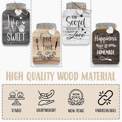 Old Shack Collection – Kitchen Wall Decor Set of 4 – Durable Kitchen Wall Art – Refined Kitchen Decor to Elevate Your Home, Crafted for Lasting Style, 8 x 5 in
