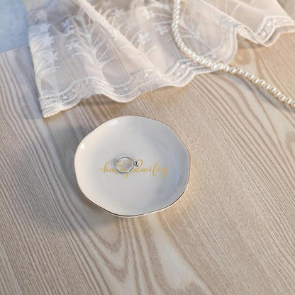 HOME SMILE Wifey Hubby Ring Dish,Unique Wedding Gifts for Couples,Bridal Shower Gifts,Unique Gift for Engagement,Wedding, Newly-Married Anniversary for Him Her Mother Father