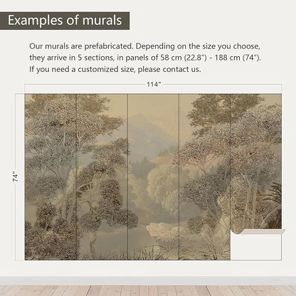AFZEVEB-Tropical Jungle Wallpaper Landscape Tree Wall murals for Bedroom 114"x74"(Not Peel and Stick)