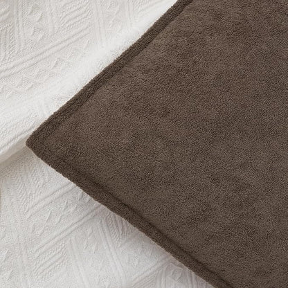 Kevin Textile Waterproof Decorative Pillow Covers Coco Brown 22x22 Inch Pack of 2 Soft Boucle Textured Euro Pillowcases Elegant Accent Pillows for Couch Sofa Chair Bed Home Decor Indoor Outdoor