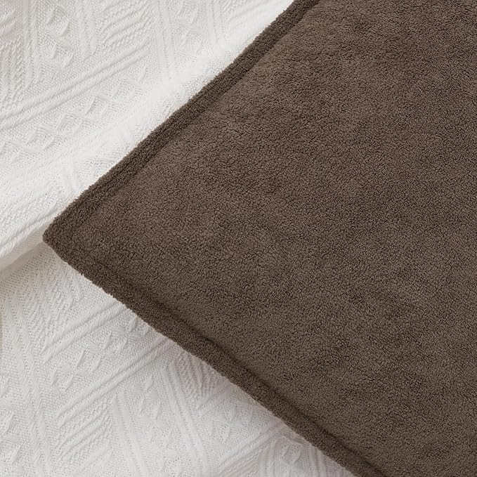 Kevin Textile 12x24 Inch Lumbar Pillow Cover 1 Pack Soft Boucle Textured Decorative Waterproof Rectangle Cushion Elegant Accent Pillow for Couch Sofa Chair Bed Home Decor Indoor Outdoor Coco Brown