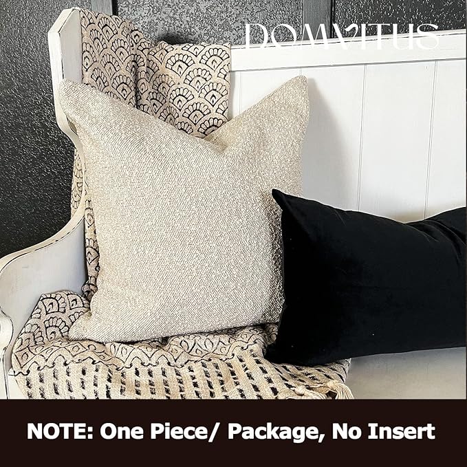 DOMVITUS Boucle Pillow Covers 20x20 Luxury Throw Pillow Covers Decorative Pillows for Bed Sofa Pillows for Living Room Accent Couch Pillows Soft Cushion Case, 1PC, Buttery Cream