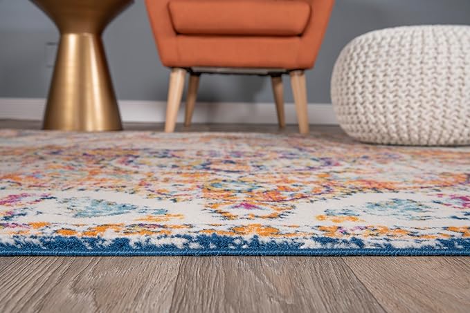Rugshop Vintage Distressed Bohemian Area Rug for Living Room,Bedroom,Hallway Kitchen Entryway – Vibrant Multi-Color Tribal Design, 2'7" x 6'
