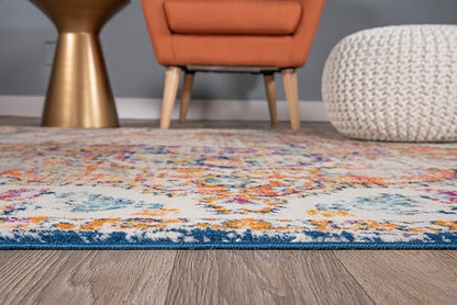 Rugshop Vintage Distressed Bohemian Area Rug for Living Room,Bedroom,Hallway Kitchen Entryway – Vibrant Multi-Color Tribal Design, 2'7" x 6'