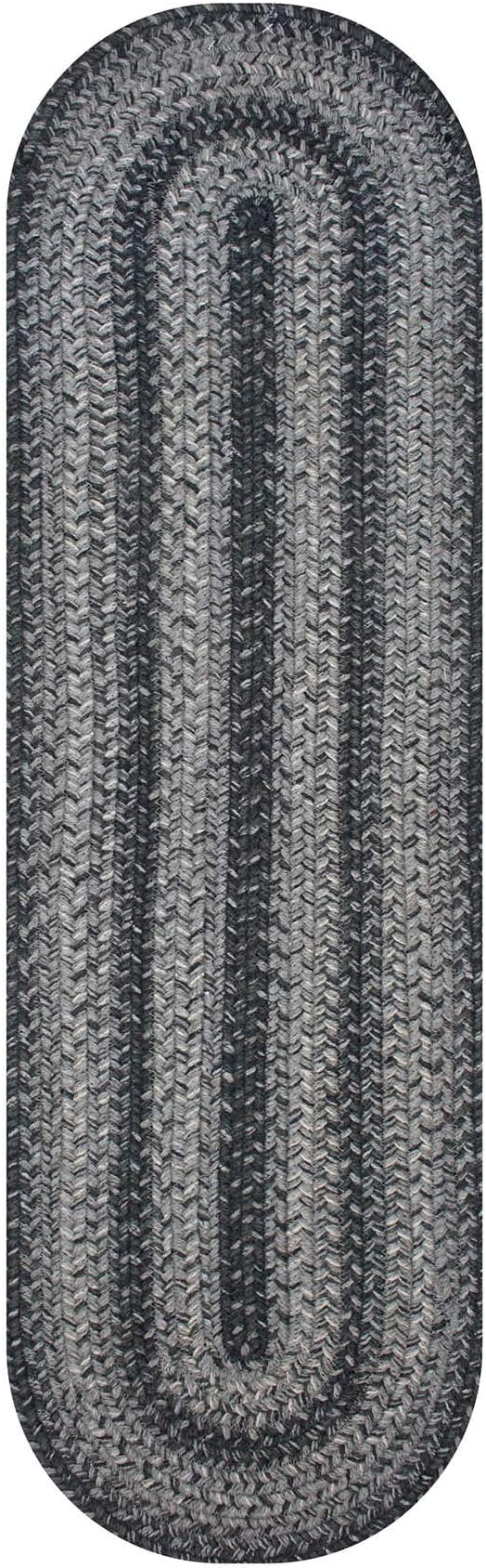 Homespice Flint Hill Braided Oval Table Runner, Warm Primitive Decor, Grey 11x36 - Jute Dining Table Accessories - Rich Colors, Easy to Clean, Durable and Protects Furniture