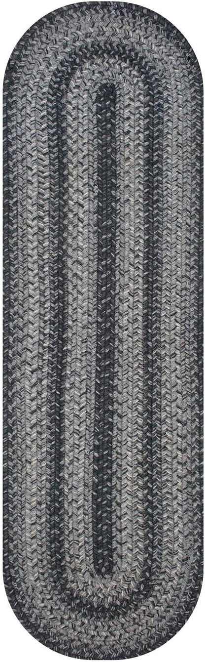 Homespice Flint Hill Braided Oval Table Runner, Warm Primitive Decor, Grey 11x36 - Jute Dining Table Accessories - Rich Colors, Easy to Clean, Durable and Protects Furniture