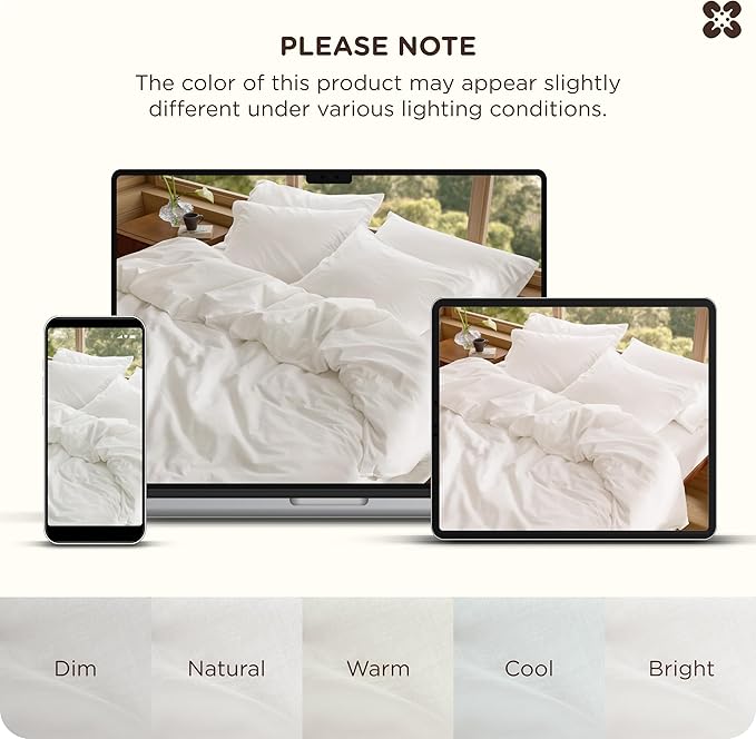 Bedsure Cotton Duvet Cover Queen - Luxury Slub Weave 100% Cotton Duvet Cover with a Linen Like Textured, Easy Change Durable Bedding, Coconut White, 90" x 90"