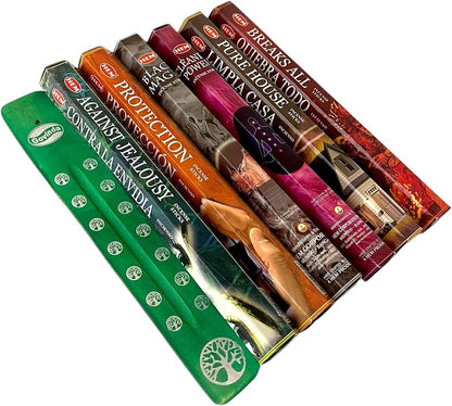 Hem Incense Sticks Variety Pack #-120 Insence-Sticks (6 Incents x 20 Insense) + Incense Stick Holder Bundle with 6 Themed Fragrances (Witchcraft)