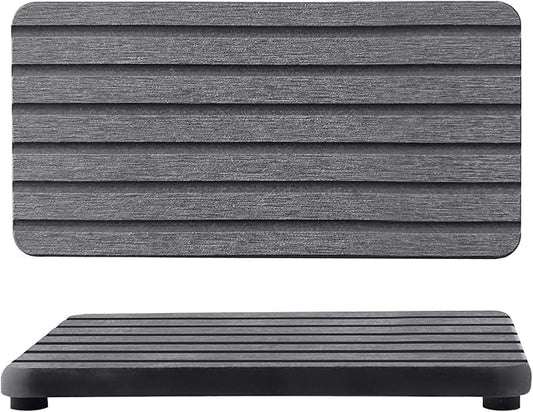 2 PCS Water Absorbent Diatomite Coasters (7.1" x 3.5"), Grooved Design, Water Absorbing Stone Used for Hand Soaps & Plants & toiletries in The Modern Home