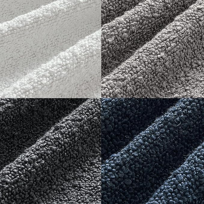 MIULEE Pack of 4 Decorative Textured Boucle Throw Pillow Covers 20x20 Inch Blue Gray Accent Solid Pillow Cases Soft Couch Cushion Covers for Modern Farmhouse Boho Chair Sofa Bed Livingroom Home Decor