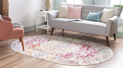 Rugs.com Arlington Collection Rug – 3' x 5' Oval Multi Medium-Pile Rug Perfect for Living Rooms, Large Dining Rooms, Open Floorplans